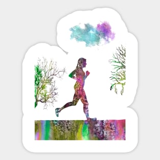 Running woman Sticker